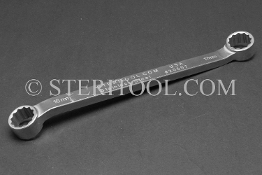 #20507 - 16.0 x 17.0mm Stainless Steel Double Box End Wrench. box end, boxend, wrench, spanner, 12pt, 12-pt, 12 pt, stainless steel
