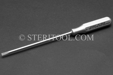 #21200 - 1/8" Stainless Steel Screwdriver, SS Handle, 4"(100mm) Shaft. screwdriver, screw, flat, parallel, slot, stainless steel