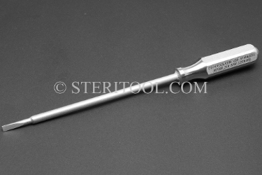 #21202_316 - NM 3/16" Stainless Steel Screwdriver, SS Handle, 6"(150mm) Shaft. 316L screwdriver, screw, flat, parallel, slot, stainless steel