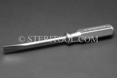 #21207_SP5 - 1/2" Stainless Steel Screwdriver with .070 "(1.75mm) Tip, SS Handle, 5"(125mm) Shaft. flap, slot, parallel, screwdriver, paralel, stainless steel, non-magnetic, non magnetic, nonmagnetic