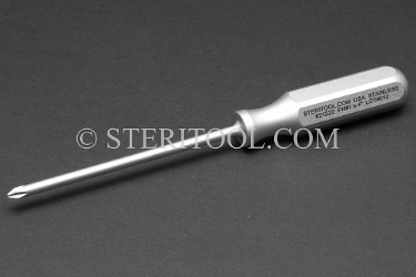 #21222 - Philips #1 Stainless Steel Screwdriver, SS Handle, 4"(100mm) Shaft. screwdriver, screw, phillips, philips, stainless steel