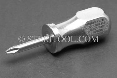 #21226 - Philips #2 Stainless Steel Stubby Screwdriver, SS Handle. screwdriver, screw, phillips, philips, stubby, stainless steel