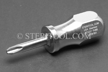 #21227 - Philips #3 Stainless Steel Stubby Screwdriver, SS Handle. screwdriver, screw, phillips, philips, stubby, stainless steel