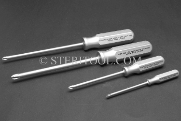 #21229 - SET: 4 pc Stainless Philips Screw Driver Set, SS Handle: Ph #0 ~ #3. screwdriver, screw, phillips, philips, stainless steel