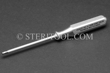 #21822 - 2.5mm Stainless Steel Ball Hex Driver, SS Handle. ball hex, driver, allen, stainless steel