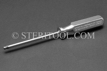 #21828 - 6.0mm Stainless Steel Ball Hex Driver, SS Handle. ball hex, driver, allen, stainless steel