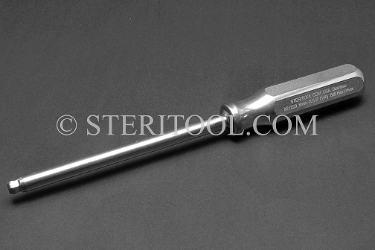 #21829 - 8.0mm Stainless Steel Ball Hex Driver, SS Handle. ball hex, driver, allen, stainless steel