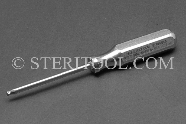 #21875 - 9/64" Stainless Steel Ball Hex Driver, SS Handle. ball hex, driver, allen, stainless steel