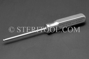 #21877 - 3/16" Stainless Steel Ball Hex Driver, SS Handle. ball hex, driver, allen, stainless steel