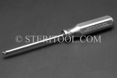 #21879 - 1/4" Stainless Steel Ball Hex Driver, SS Handle. ball hex, driver, allen, stainless steel