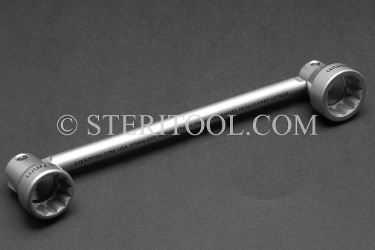 #22050 - 17mm x 19mm Stainless Steel Swivel Wrench. wrench, swivel, flex head, spanner, socket, stainless steel
