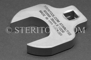 #30069 - 36mm x 1/2 DR Stainless Steel Crows Foot Wrench. crows foot, crows-foot, crowsfoot, offset, socket, wrench, stainless steel, 1/2dr, 1/2-dr, 1/2 dr