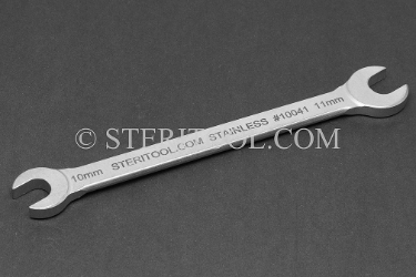 #40041_304 - 10mm x 11mm Non-Magnetic Stainless Steel Open End Wrench. non-magnetic, non magnetic, stainless steel, wrench, spenner, open end, openend, open-end