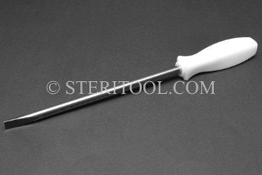 #41207 - 3/8" Non-Magnetic Stainless Steel Screwdriver, Nylon Handle. non-magnetic, non magnetic, slot, parallel, flat, screw driver, screwdriver, stainless steel