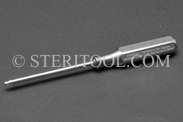#41820SS - 1.5mm x 2.5"(63mm) Non-Magnetic Stainless Ball Hex Driver, SS Handle. ball hex, driver, allen, stainless steel, non-magnetic, non magnetic, nonmagnetic