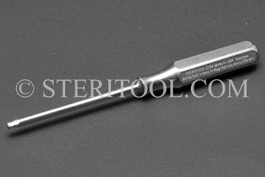 #41825SS - 4.0mm x 3.5"(89mm) Non-Magnetic Stainless Steel Ball Hex Driver, SS Handle. ball hex, driver, allen, stainless steel, non-magnetic, non magnetic, nonmagnetic