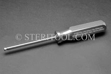 #41878SS - 7/32" x 4"(100mm) Non-Magnetic Stainless Ball Driver, SS Handle. ball hex, driver, allen, stainless steel, non-magnetic, non magnetic, nonmagnetic