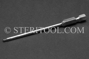 #43024SP3.5 - 3/32" Ball Hex x 3.5"(89mm) OAL Non-Magnetic Stainless Steel Power Bit. 718SS. ball hex, power bit, allen wrench, stainless steel
