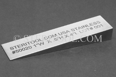 #50019 - 3/4"(19mm) W x .25"(6.3mm) H x 3"(75mm) L Stainless SteelWedge. wedge, stainless steel
