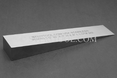 #50060 - 1.5"(38.1) W x 1"(25.4mm) H x 8"(200mm) L Stainless Steel Wedge. wedge, stainless steel
