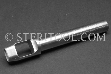 #50234 - 12mmx 19mm Rectangular Stainless Steel Hole Punch. Radius Corners. 24mm window. 1.33deg internal taper. TIN Coat. punch, hole, stainless steel, oval, round, rectangular