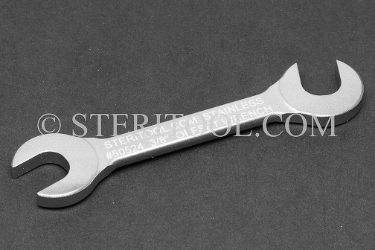 #50524 - 3/8" Open End Stainless Steel 15 x 75 degree Offset Wrench. offset, off-set, off set, wrench, spanner, stainless steel