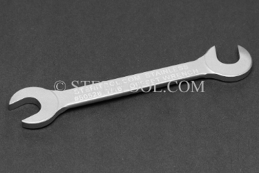 #50528 - 7/16" Open End Stainless Steel 15 x 75 degree Offset Wrench. offset, off-set, off set, wrench, spanner, stainless steel