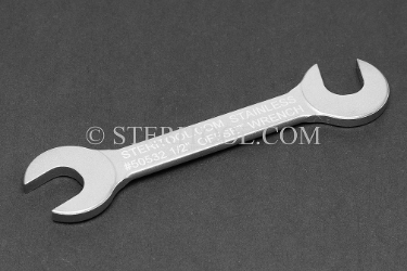 #50532 - 1/2" Open End Stainless Steel 15 x 75 degree Offset Wrench. offset, off-set, off set, wrench, spanner, stainless steel