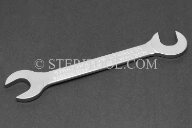 #50536 - 9/16" Open End Stainless Steel 15 x 75 degree Offset Wrench. offset, off-set, off set, wrench, spanner, stainless steel