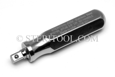 #10785_STUB - Stubby 3/8 DR Stainless Steel Handle. 5/8"(15mm) Shaft. 3/8dr, 3/8 dr, 3/8-dr, socket, stainless steel, driver