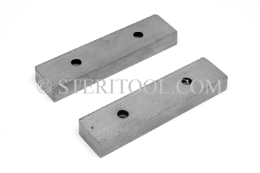 #10003 - 4" Flat SS Jaws for 4" Bench Vise #10001 (pair). vise, clamp, work holding, stainless steel, fabrication