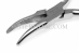 #10122 - 5"(125mm) Stainless Steel Pliers with Bent Serated Jaws & Spring Loaded Handle. - 10122