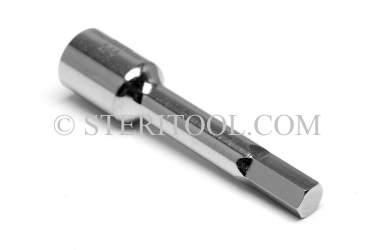 #10565 - 5.0mm Hex X 1/4 DR Stainless Steel Bit, 2-1/4"(57mm) OAL. 1/4 dr, 1/4dr, 1/4-dr, hex, bit, stainless steel