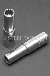 #12259 - 9mm 12pt x 3/8 DR Stainless Steel Deep Socket. 3/8 dr, 3/8dr, 3/8-dr, deep socket, 12pt, 12-pt, 12 pt, stainless steel