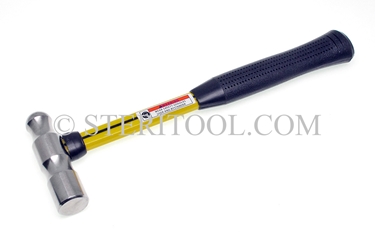 #10200_FG - 16oz(453g) Stainless Steel Ball Pein Hammer. Fiberglass Handle, rubber grip. hammer, tapping, stainless steel, ball pein, ballpein, ball-pein
